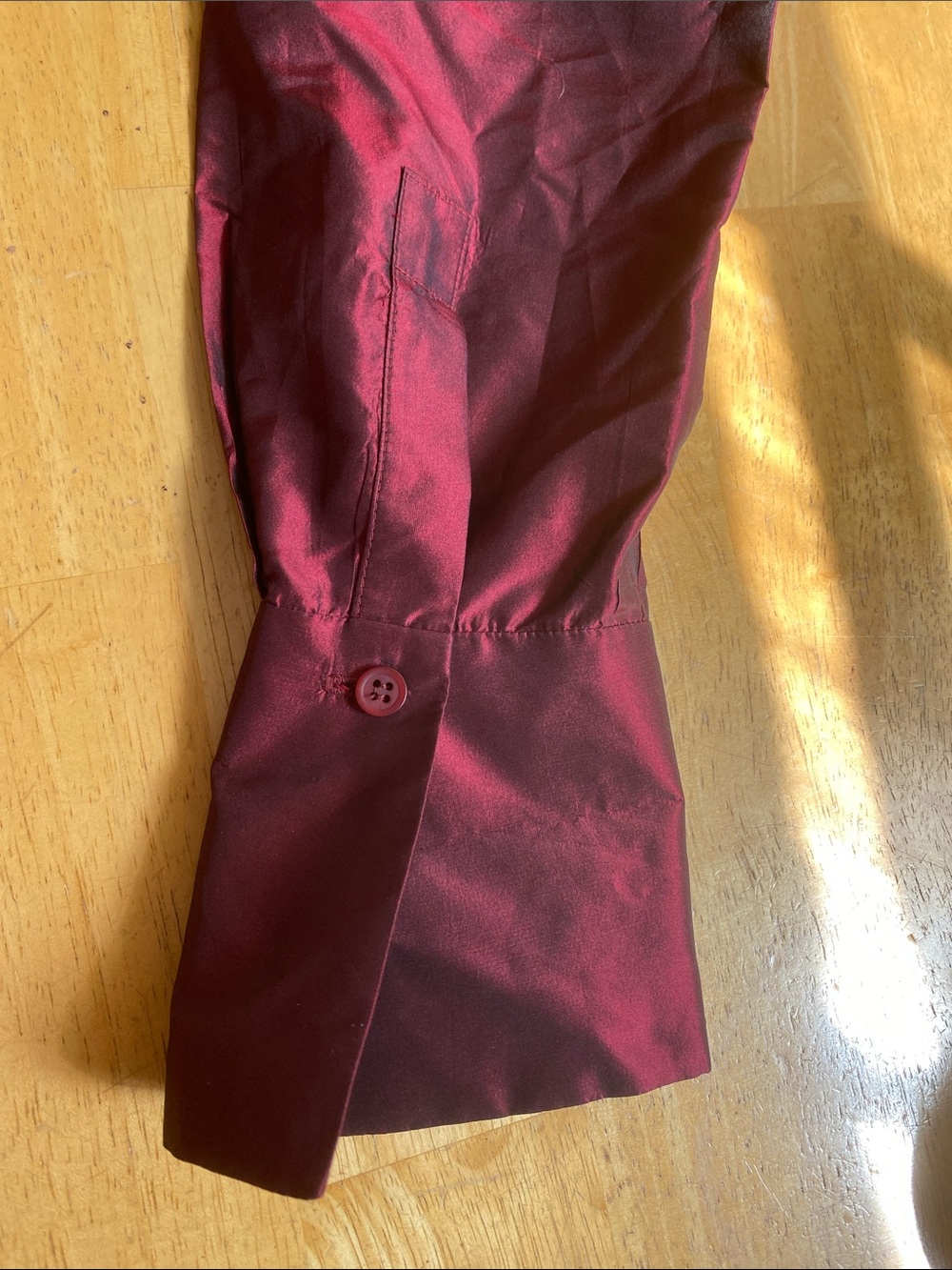 ! Lafayette 148 8 Burgundy Purple Silk Taffeta Wrap Tie Top - Picture 11 of 14
